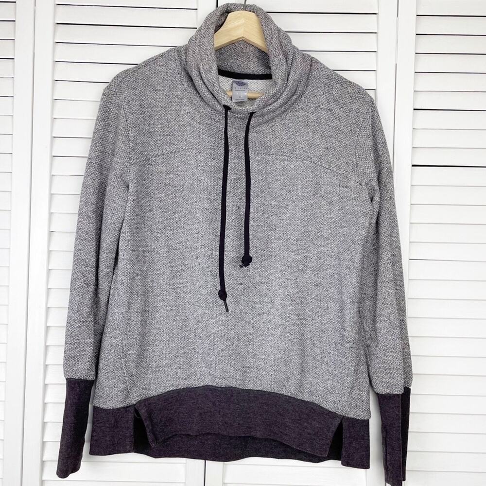 te verde | Mauve Marled Knit Funnel Neck Long Sleeve Sweatshirt Small
